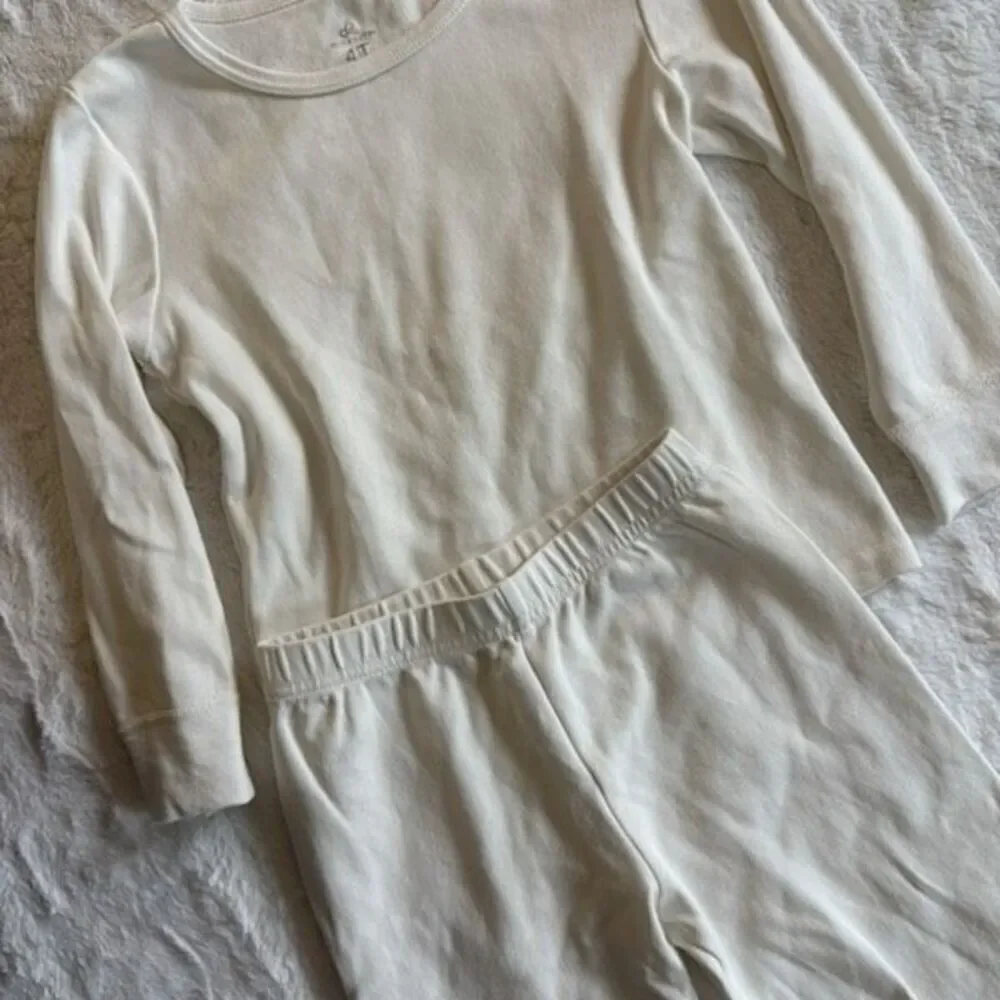 White Cotton Toddler Pajamas 4T